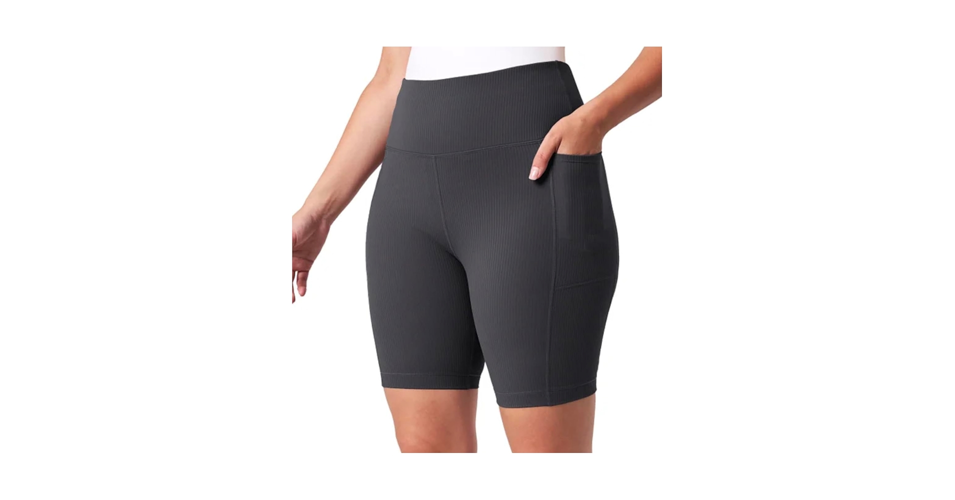Mondetta Women's Active Moisture Wicking Ribbed Bike Short